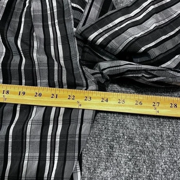 Tommy Bahama Long Sleeve Striped Black White Gray Cotton/Silk Blend Large - Picture 11 of 11